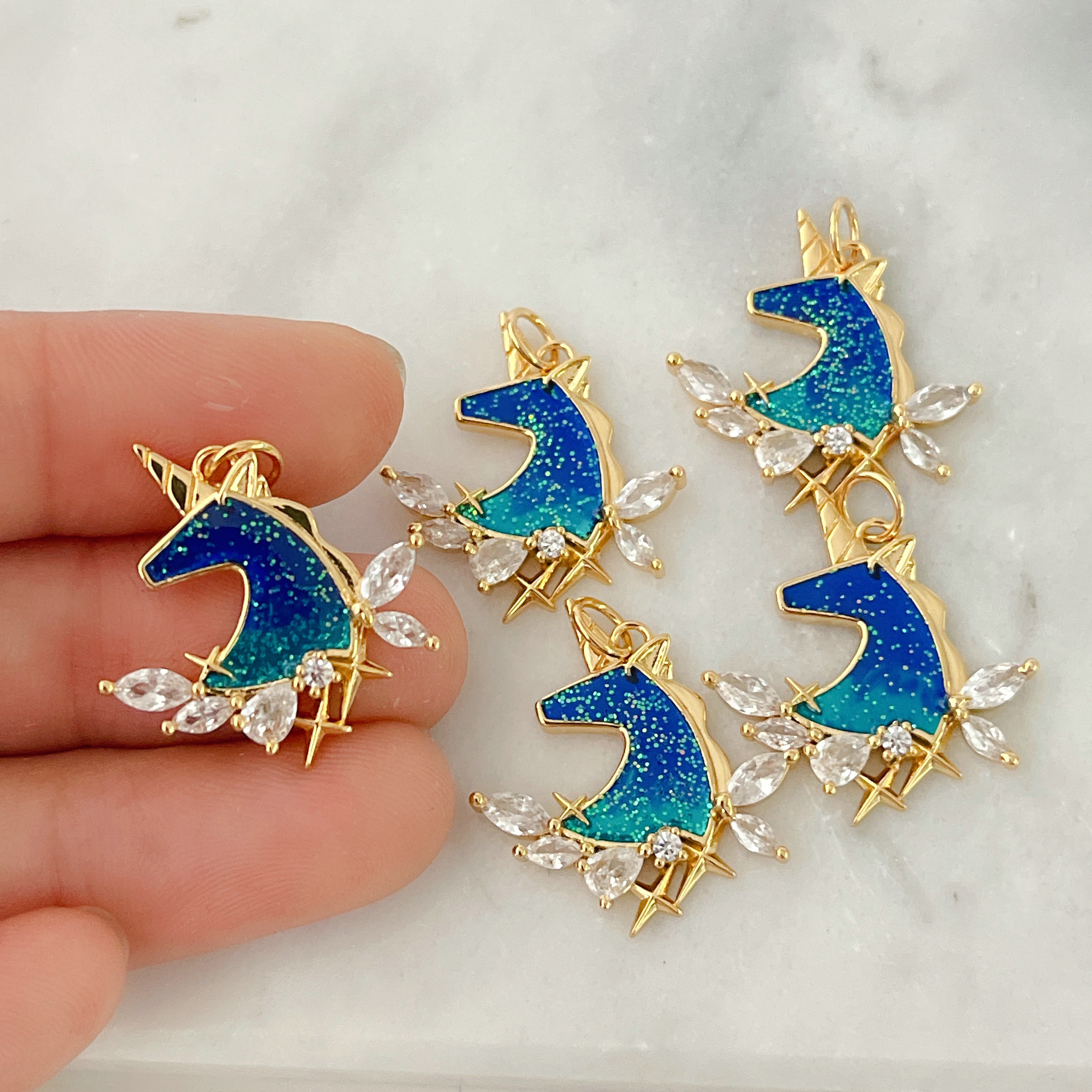 Blue Unicorn Charm
