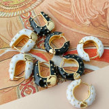 Simple Enamel Hoop Earrings CMEADL-2439575