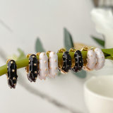 Simple Enamel Hoop Earrings CMEADL-2439575