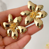 18k Gold Plated Flower Earrings CMEADL-2439393