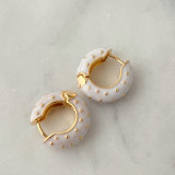 Simple Enamel Hoop Earrings CMEADL-2439575
