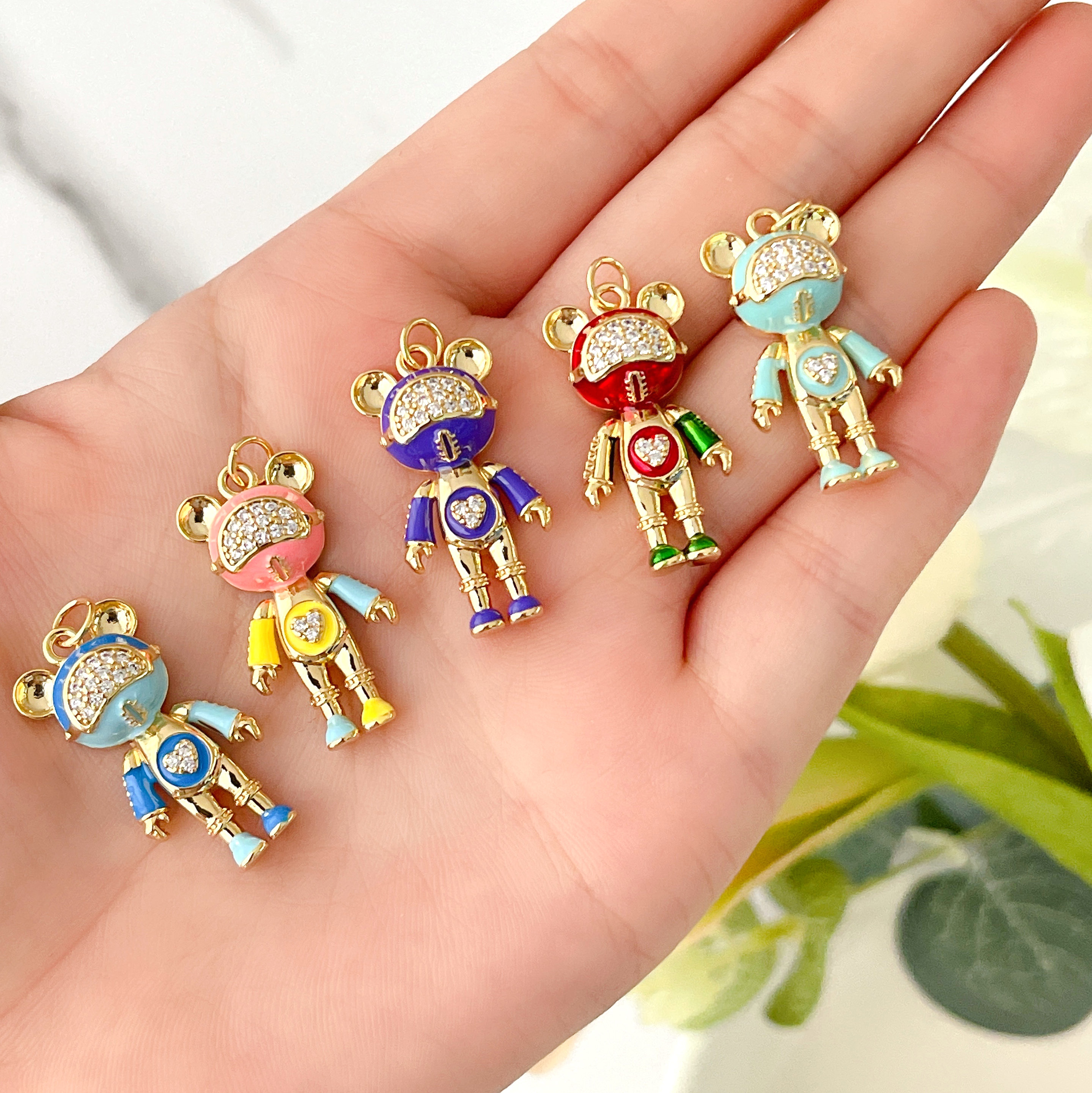 Enamel Bear Pendant