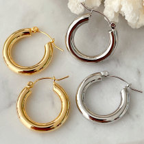 18k Gold Plated CIrcle Hoop Earrings CMEADL-2439439