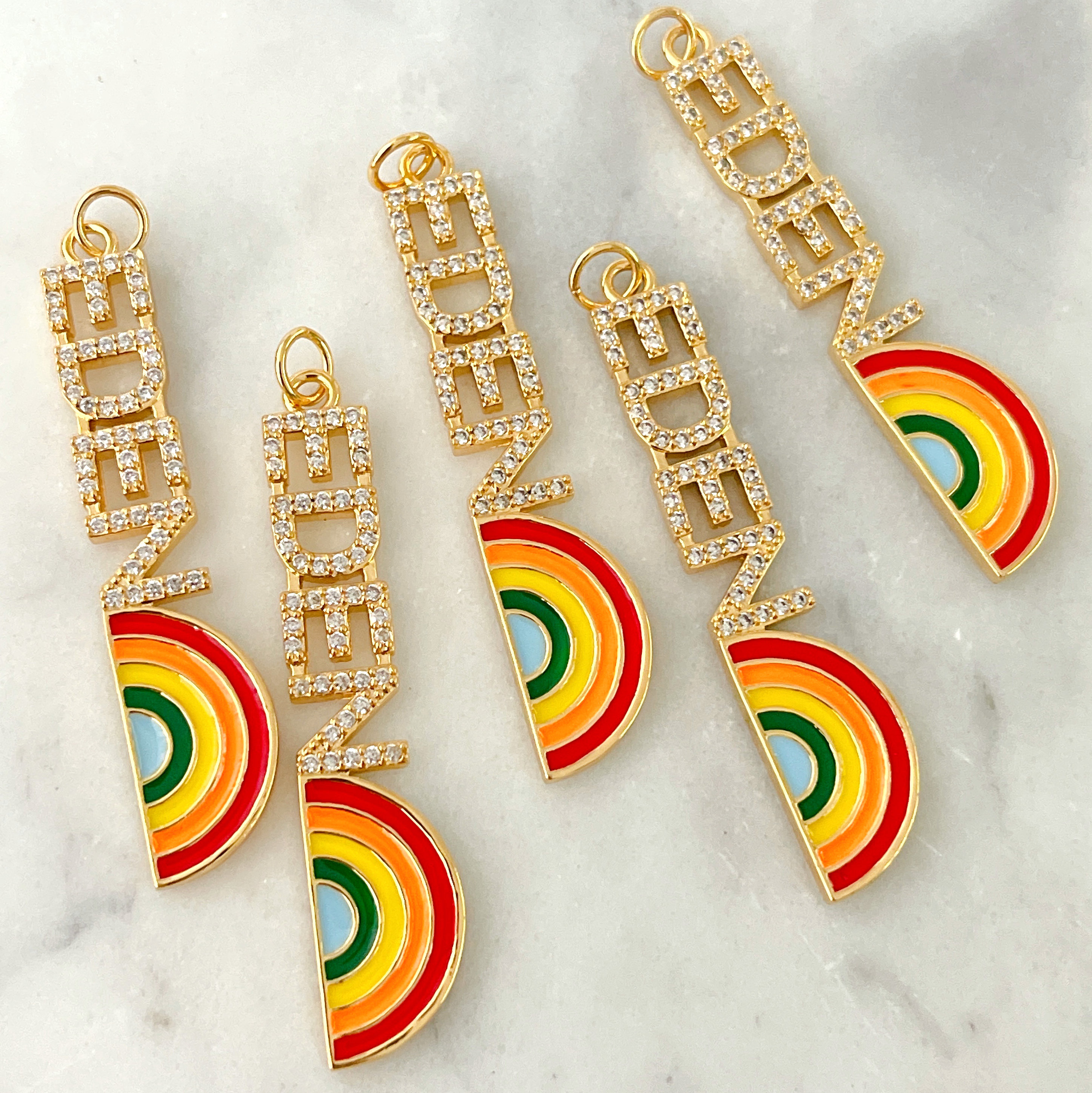 Word  EDEN‘ Charm With Rainbow