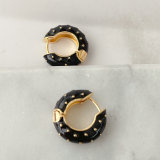 Simple Enamel Hoop Earrings CMEADL-2439575