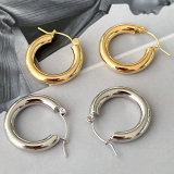18k Gold Plated CIrcle Hoop Earrings CMEADL-2439439