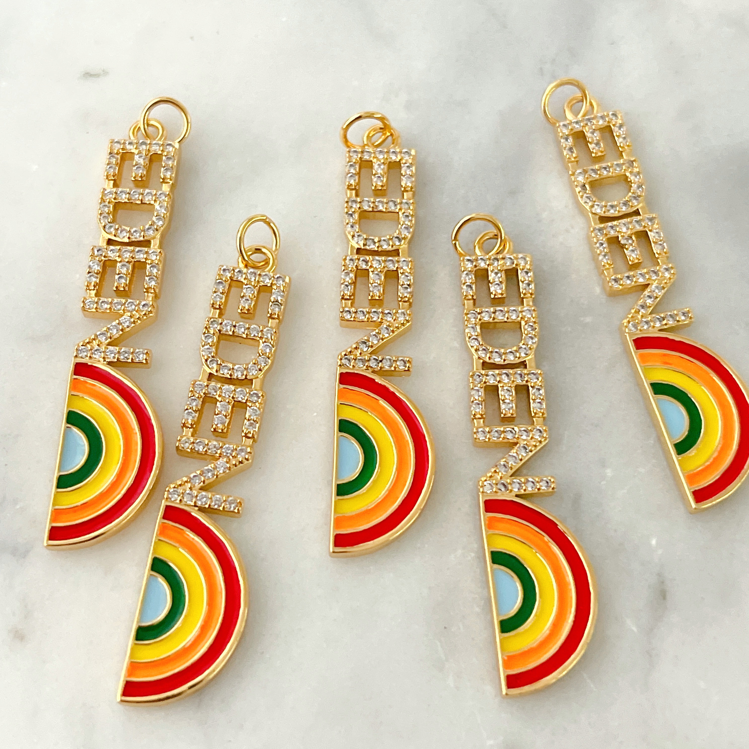 Word  EDEN‘ Charm With Rainbow