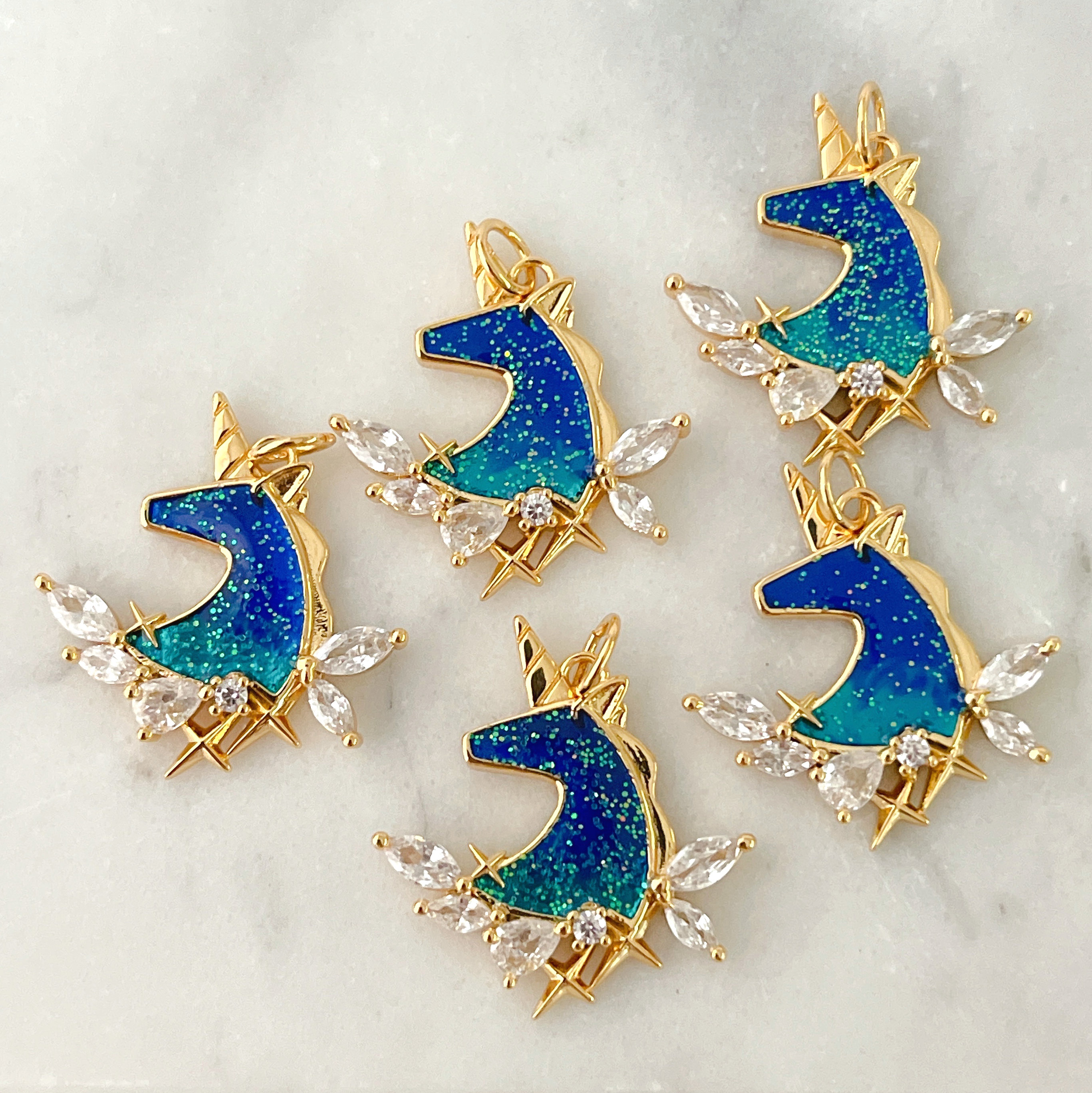 Blue Unicorn Charm