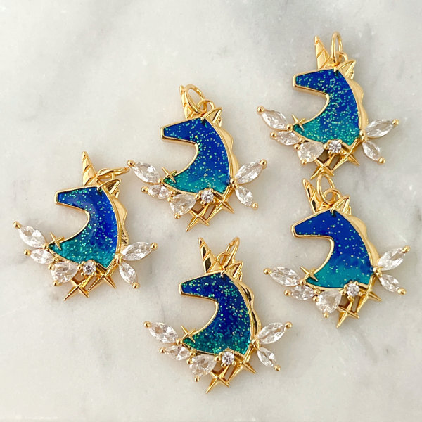 Blue Unicorn Charm