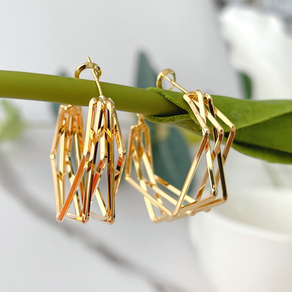 Geometric metal Earrings CMEADL-2439576