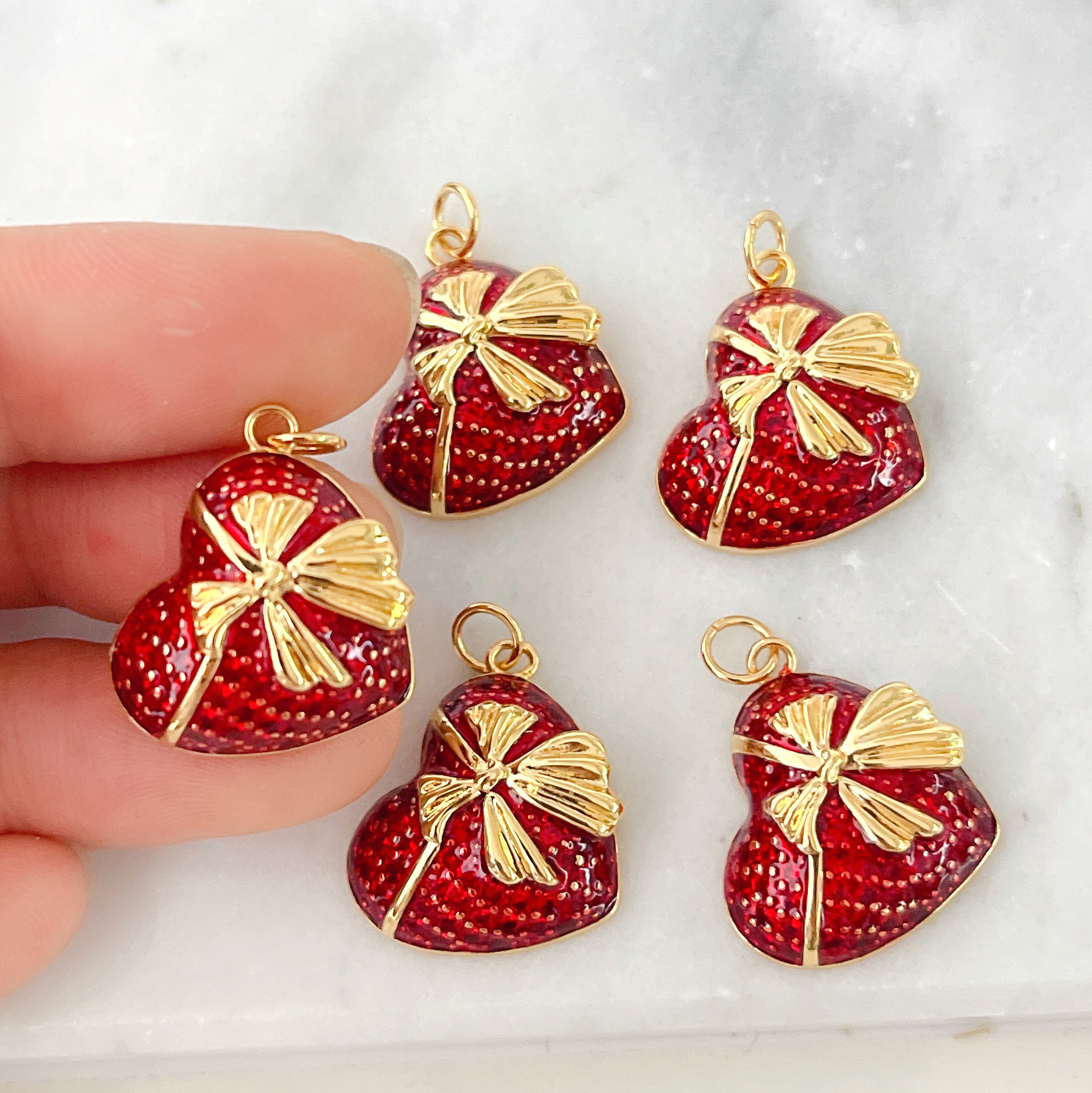 Red Enamel Heart Pendant