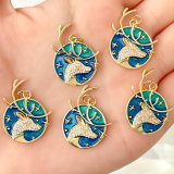 Blue Deer Charm