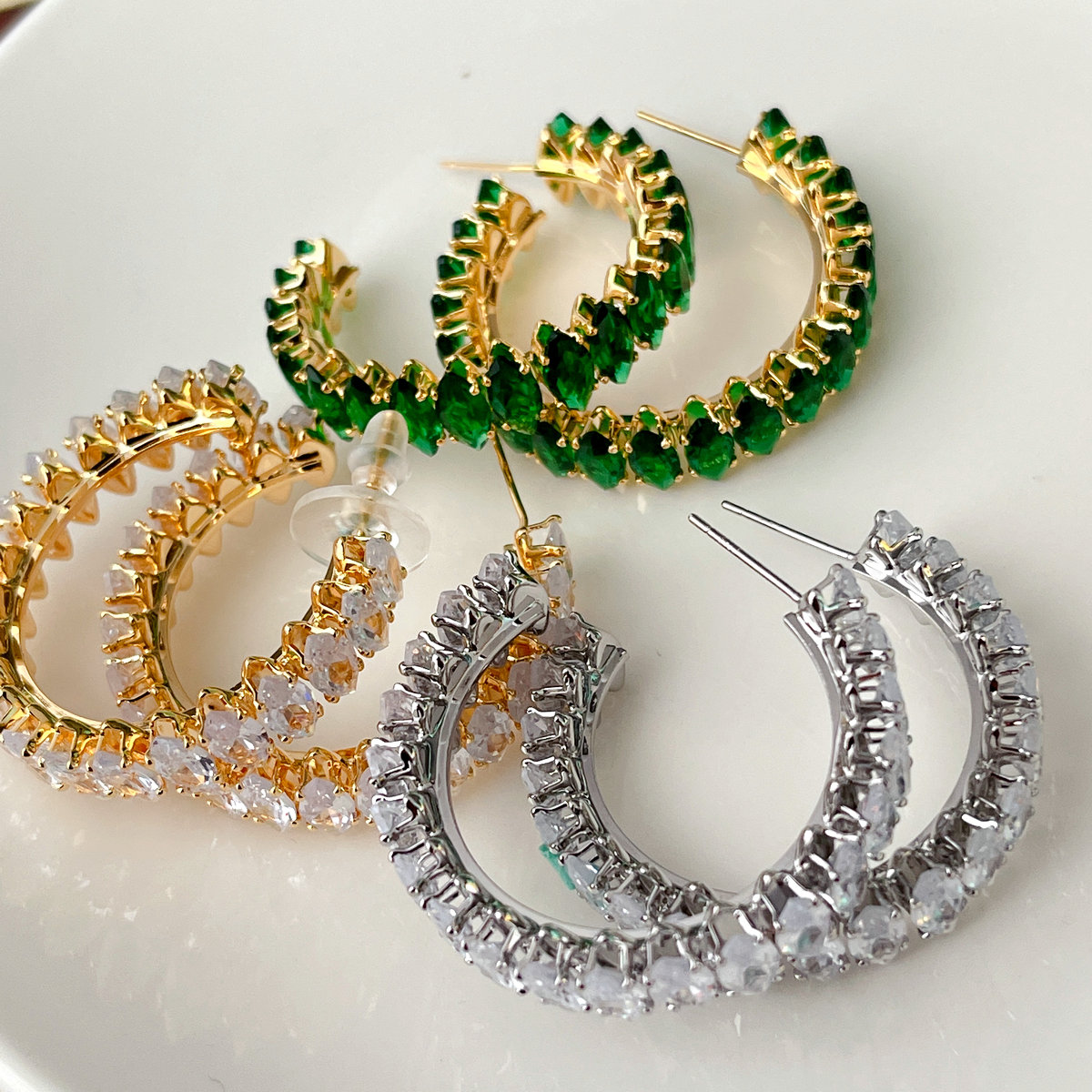 Eye Zircon Hoop Earrings CMEADL-2440983