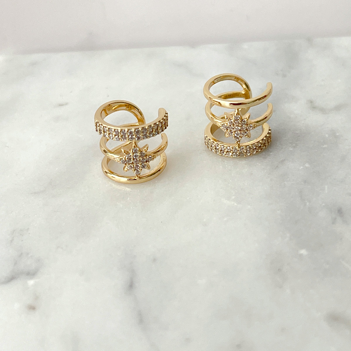 Pave Star Ear Cuff ( pair )