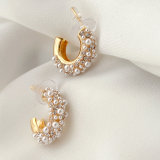 Simple Pearl Hoop Earrings CMEADL-2441021
