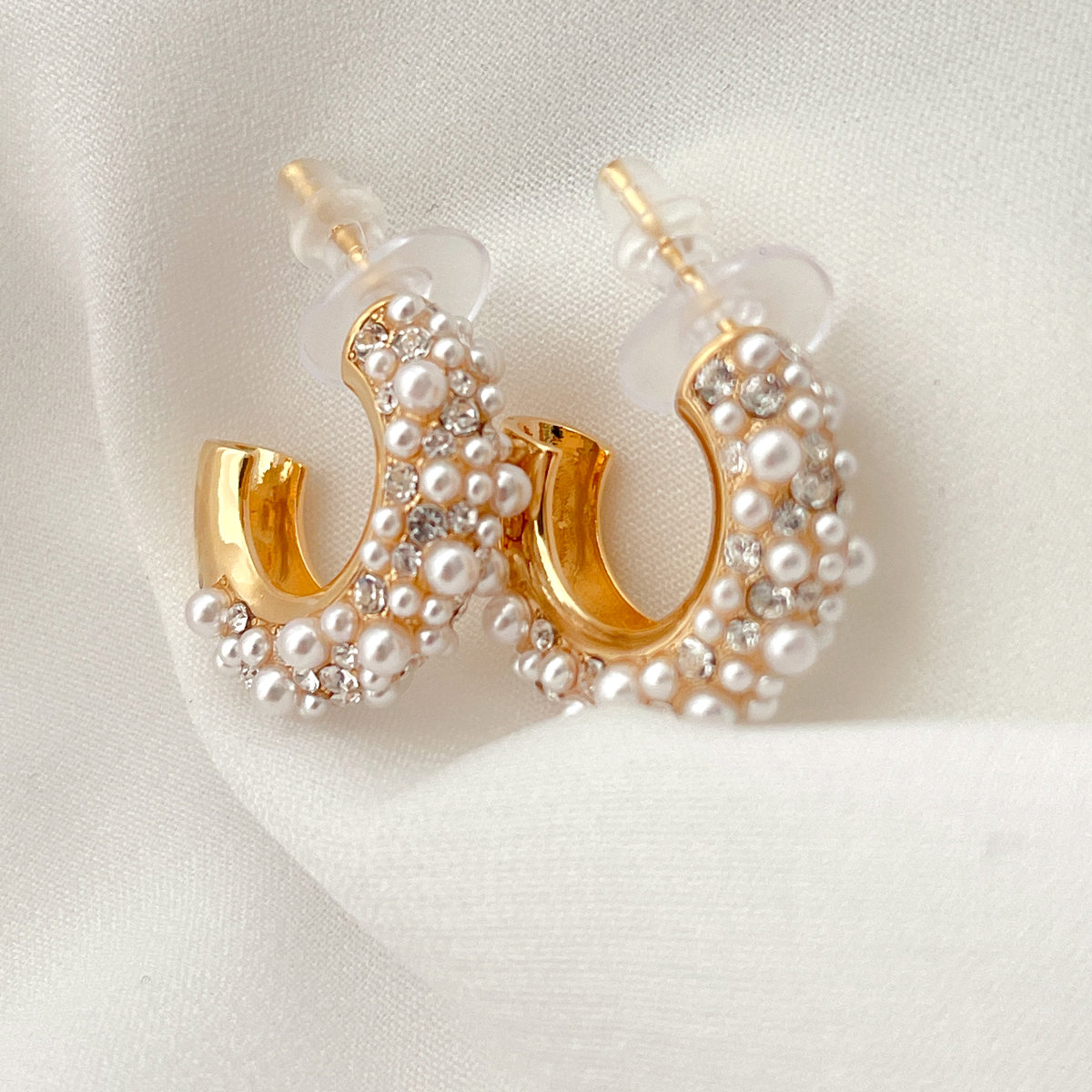 Simple Pearl Hoop Earrings CMEADL-2441021