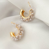 Simple Pearl Hoop Earrings CMEADL-2441021