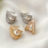 Zircon Pearl Earrings CMEADL-2441001