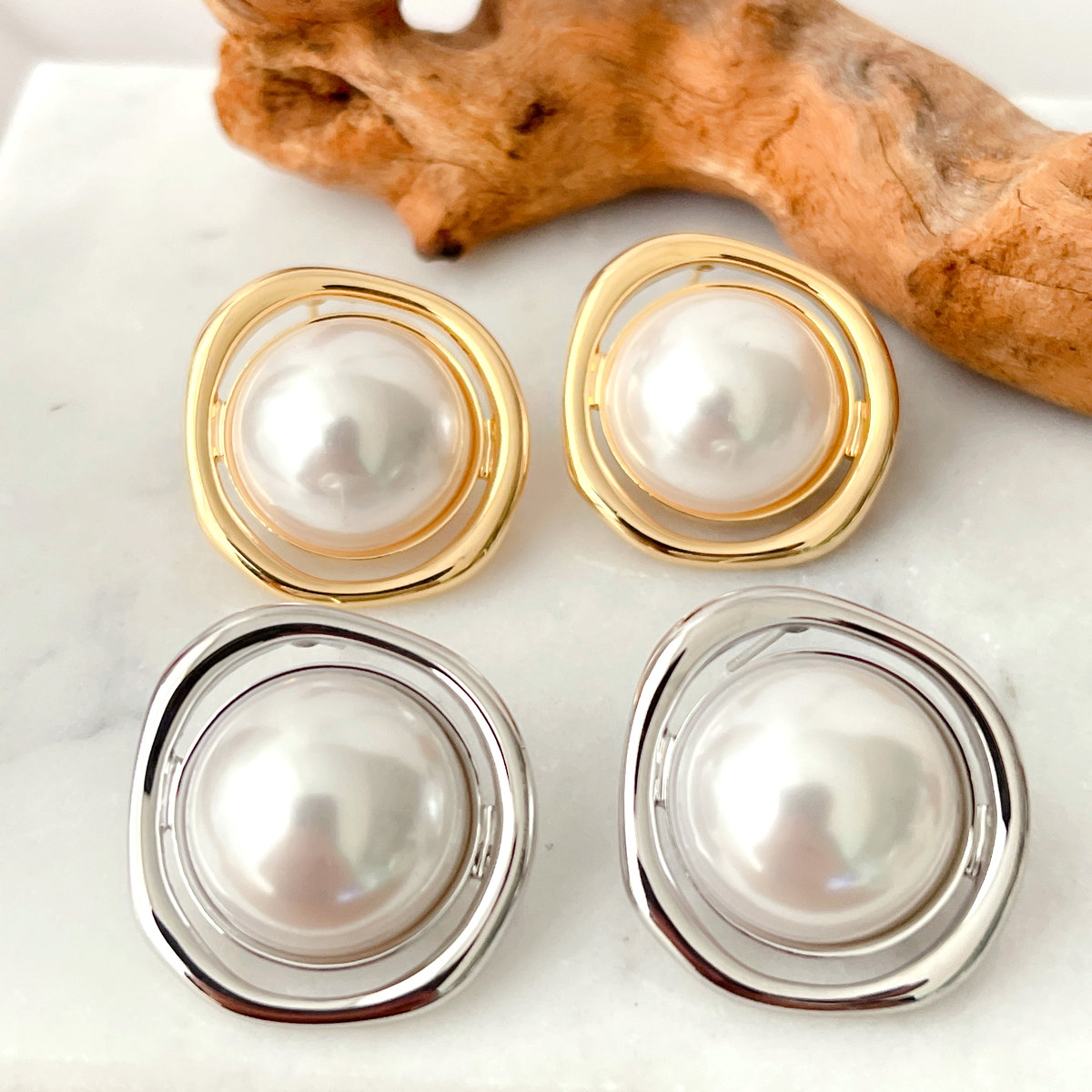Big Round Pearl Earrings CMEADL-2440983