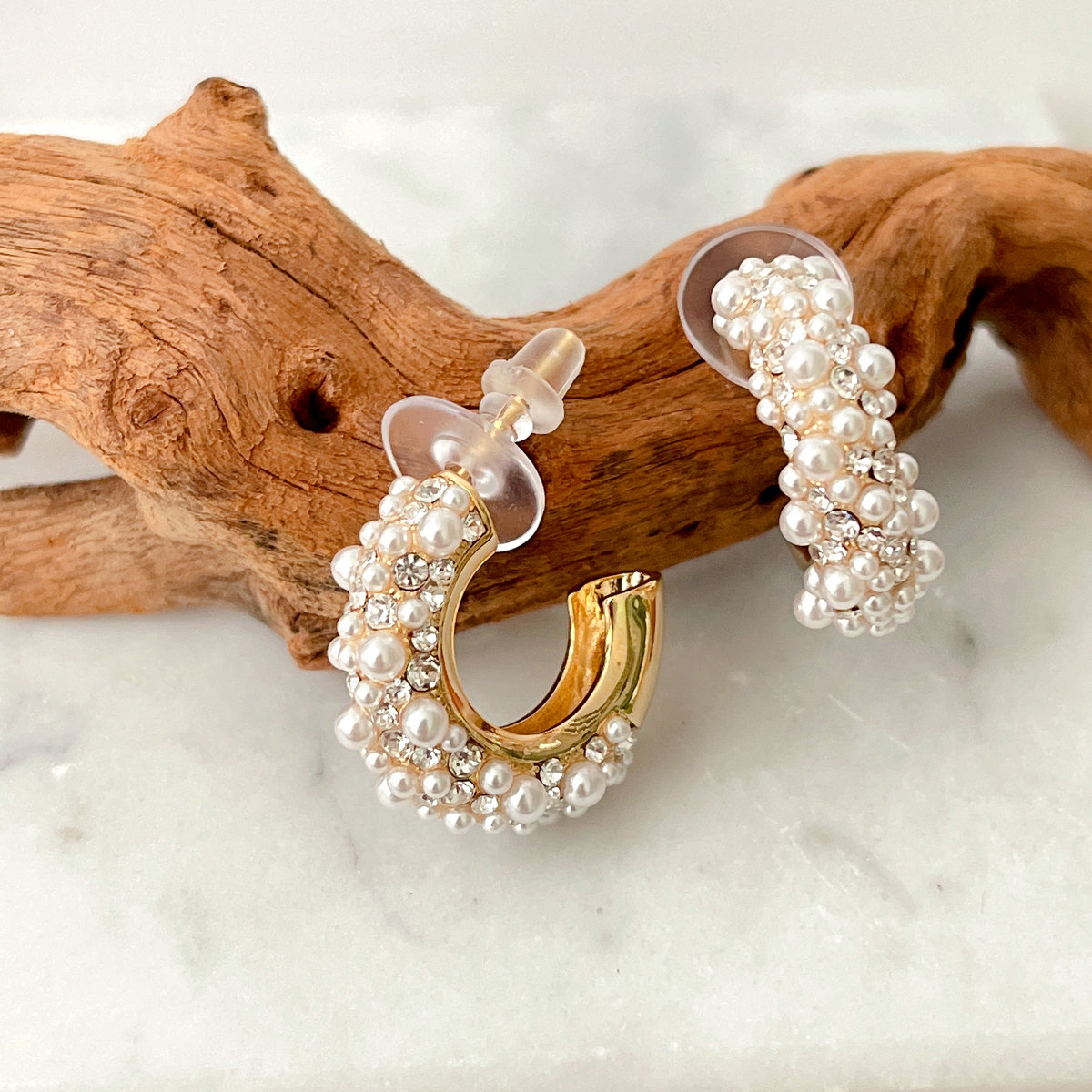 Simple Pearl Hoop Earrings CMEADL-2441021