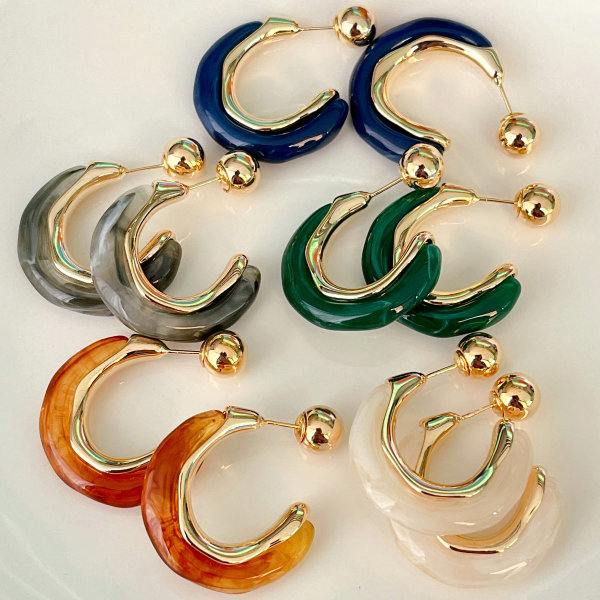 Moon Acrylic Earrings CMEADL-2426413