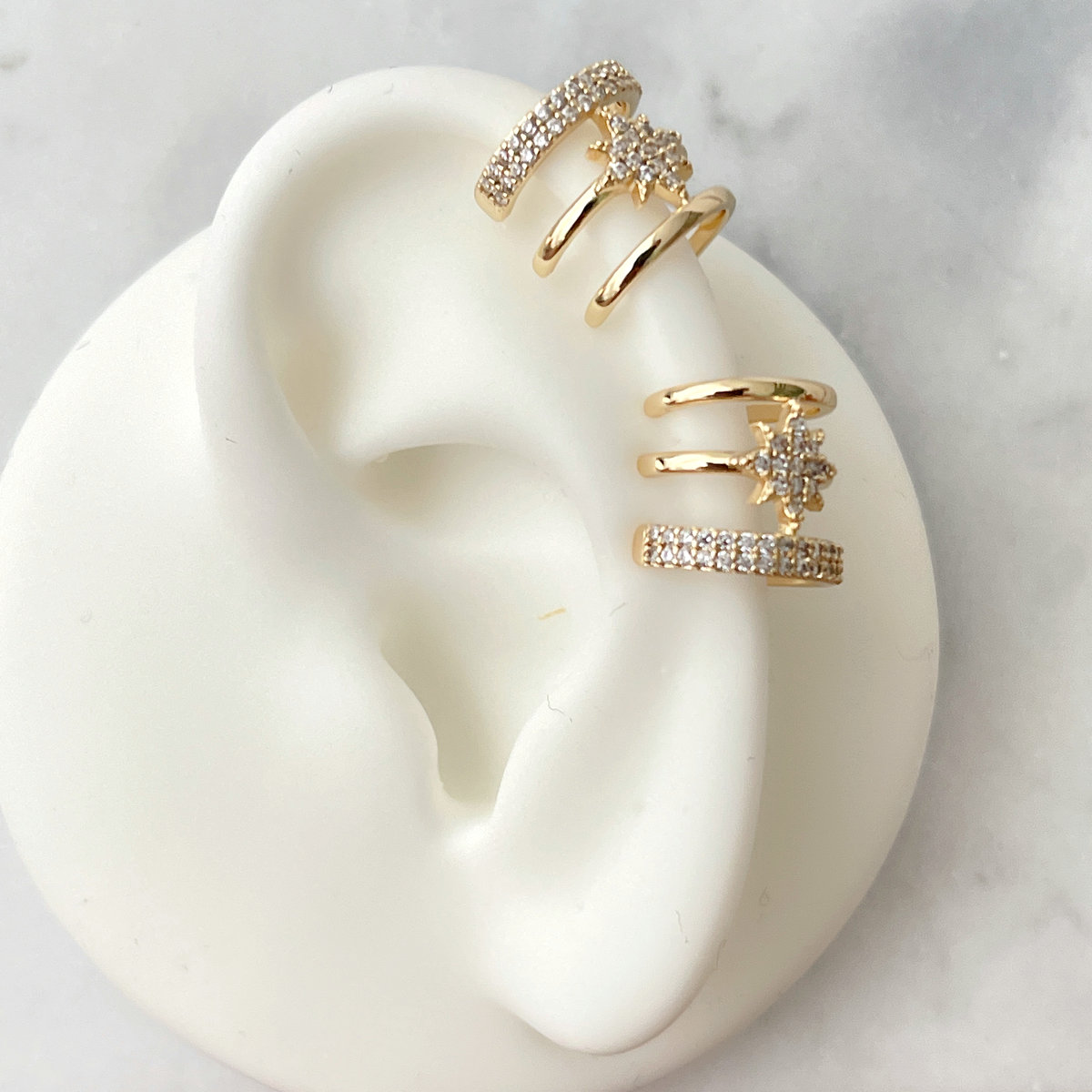 Pave Star Ear Cuff ( pair )
