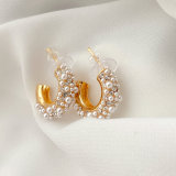 Simple Pearl Hoop Earrings CMEADL-2441021