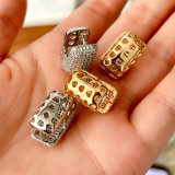 Square Pave Zircon Earrings CMEADL-2441008