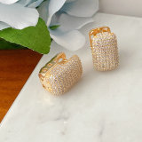 Square Pave Zircon Earrings CMEADL-2441008