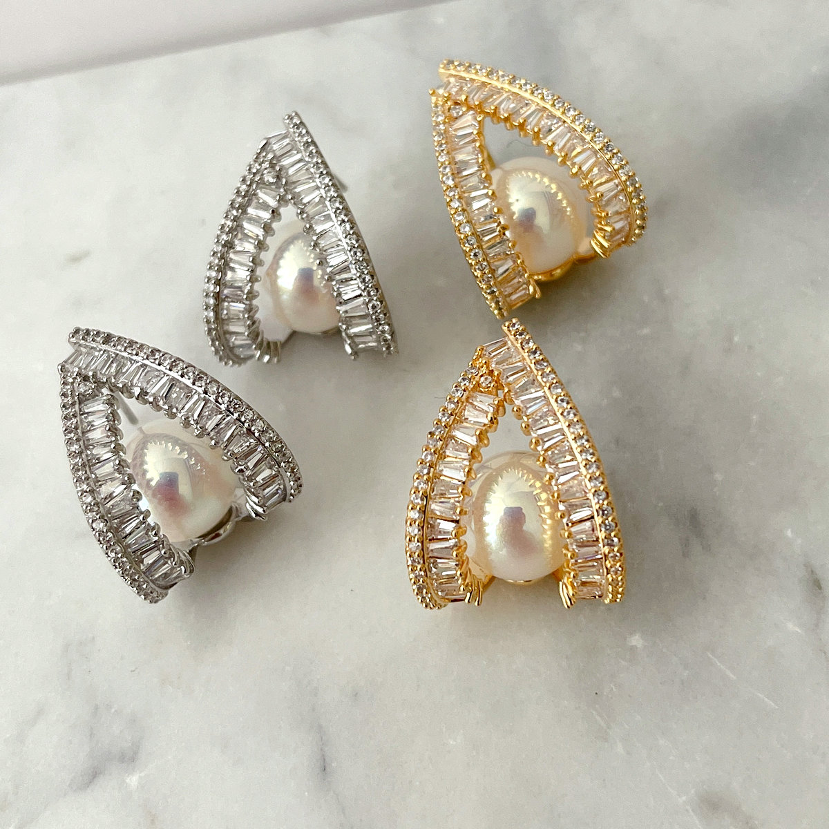 Zircon Pearl Earrings CMEADL-2441001