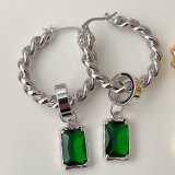 Twist Hoop Long Earrings  CMEADL-2445661