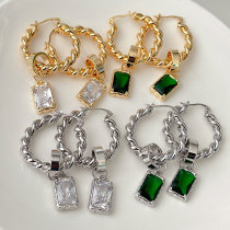 Twist Hoop Long Earrings  CMEADL-2445661
