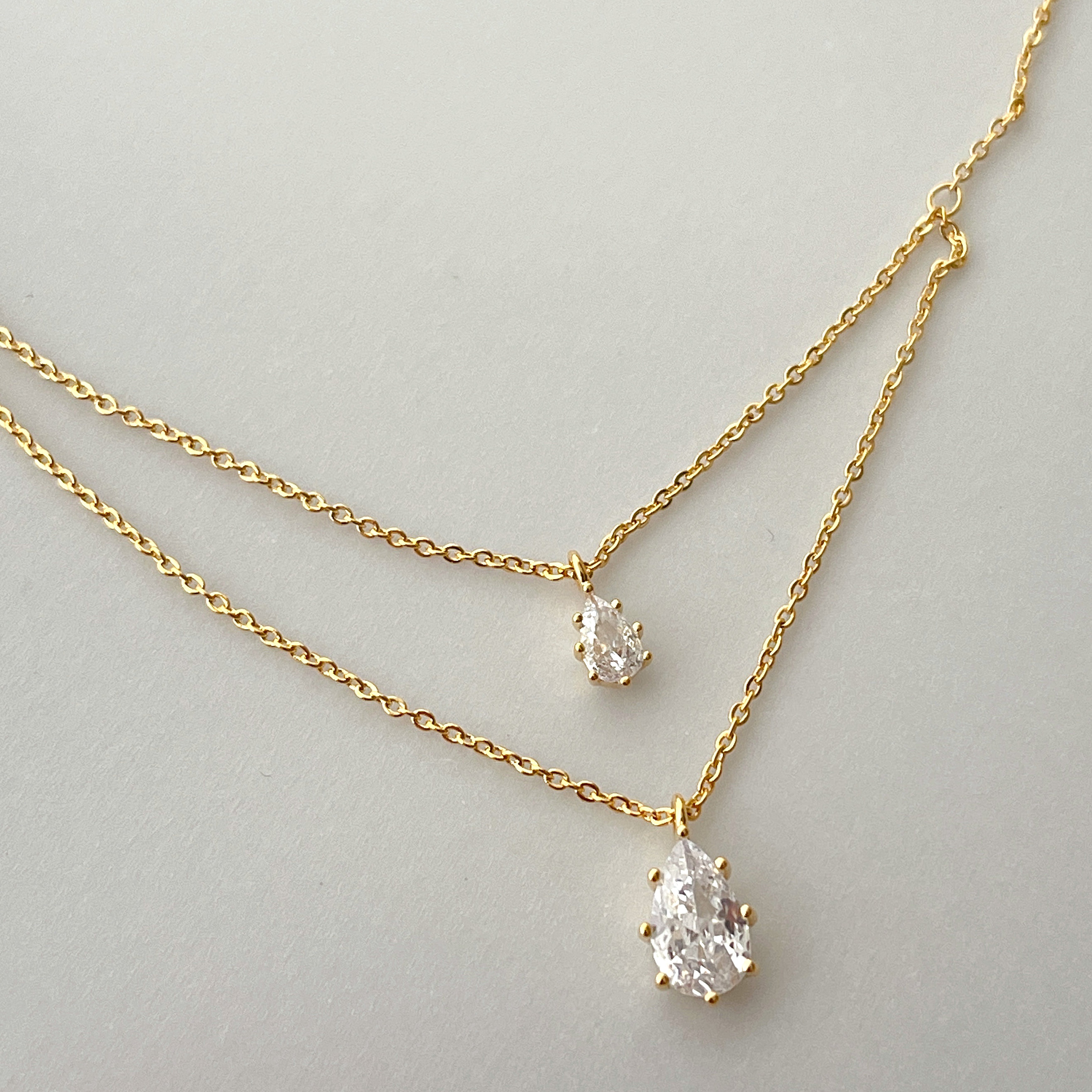 Double Layer Water Drop Necklace