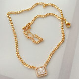 Square Charm Cuban Necklace