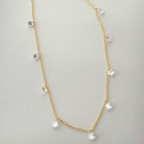 Clear Round Crystal Charm Nekclace