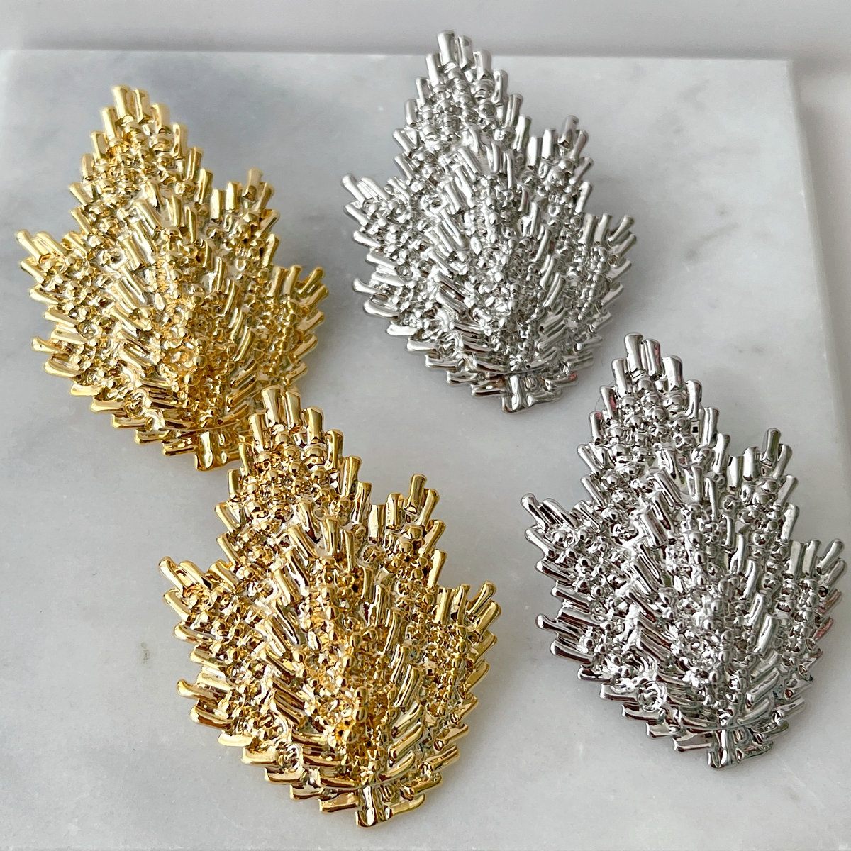Metal Leaf Earrings
