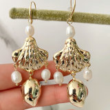 Fashion Metal Shell Long Drop Earrings