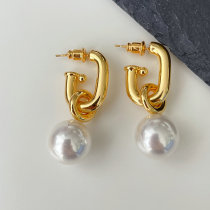 Roud Pearl Drop Earrings CMEDYX-2446137