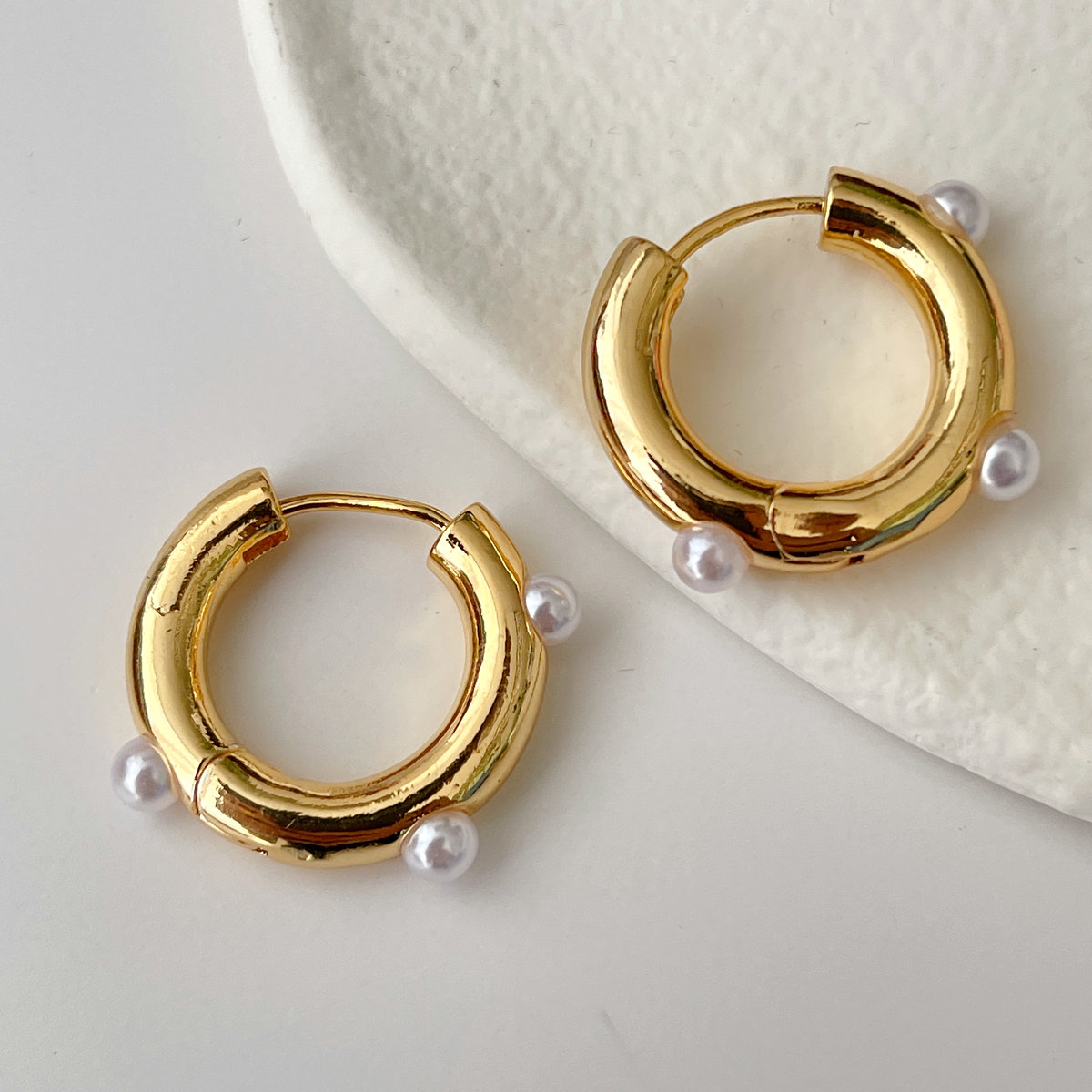 Round Pearl Earrings CMEDYX-2446139