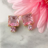 Pink ZIrcon Earrings Stud