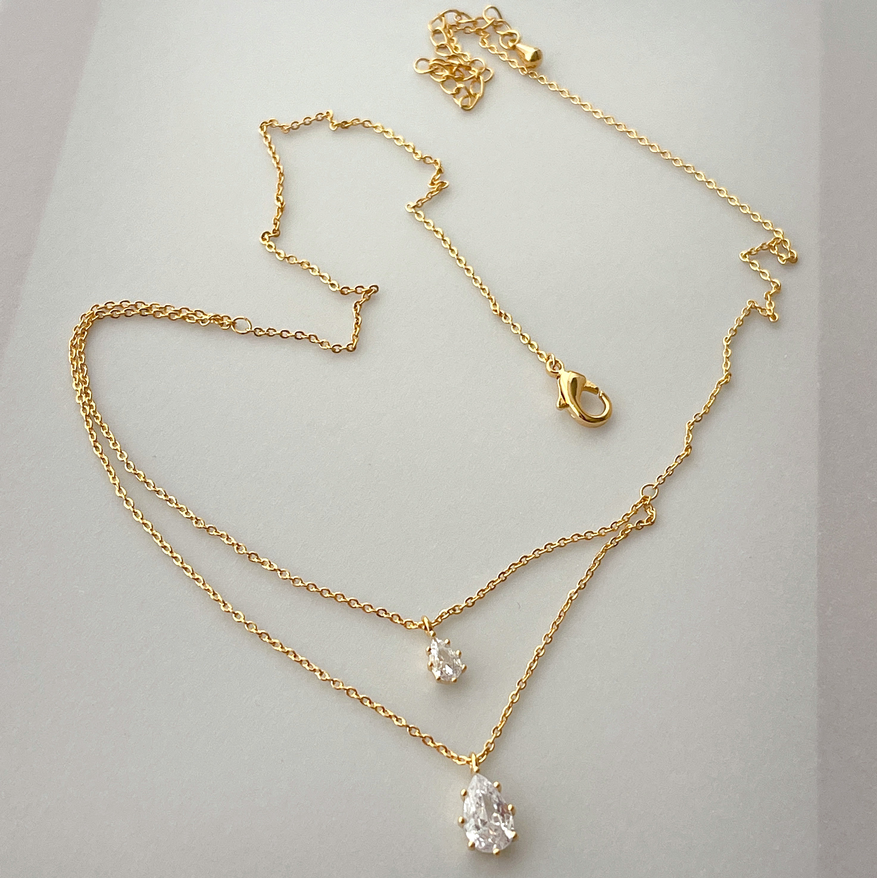 Double Layer Water Drop Necklace