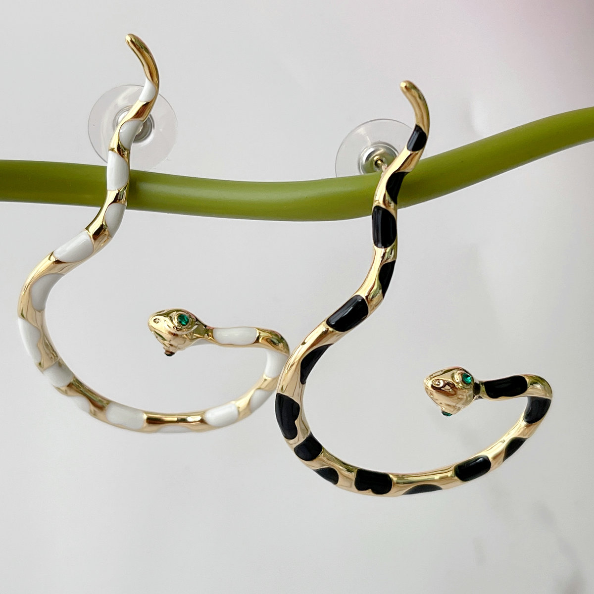 Enamel Snake Earrings Cuff