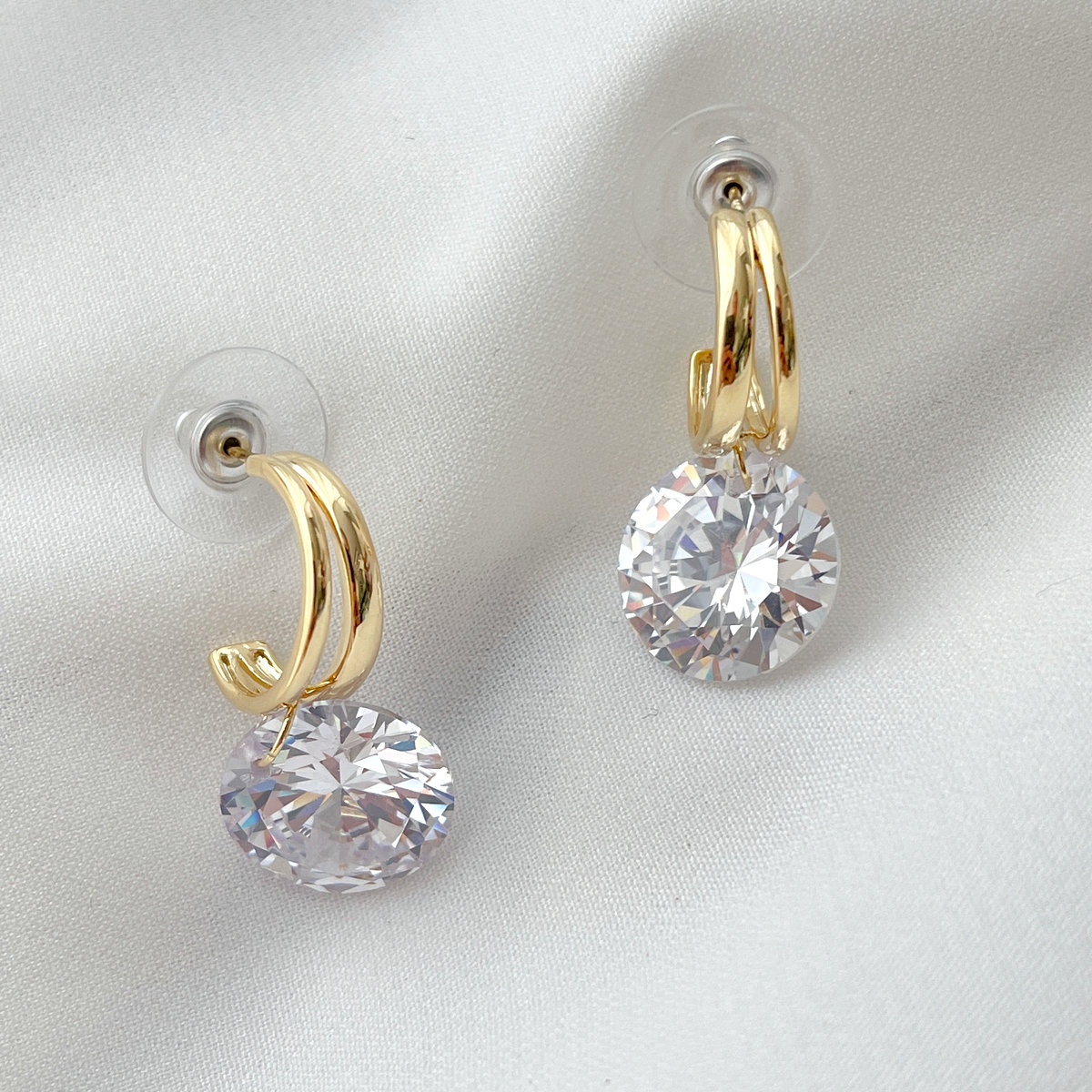 Clear Crystal Drop Earrings