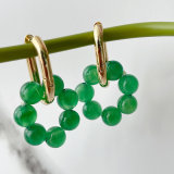 Green Gemstone Drop Earrings