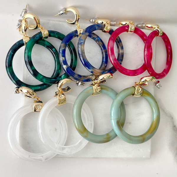Acrylic Circle Drop Earrings