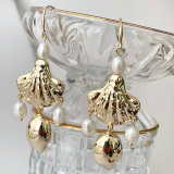 Fashion Metal Shell Long Drop Earrings