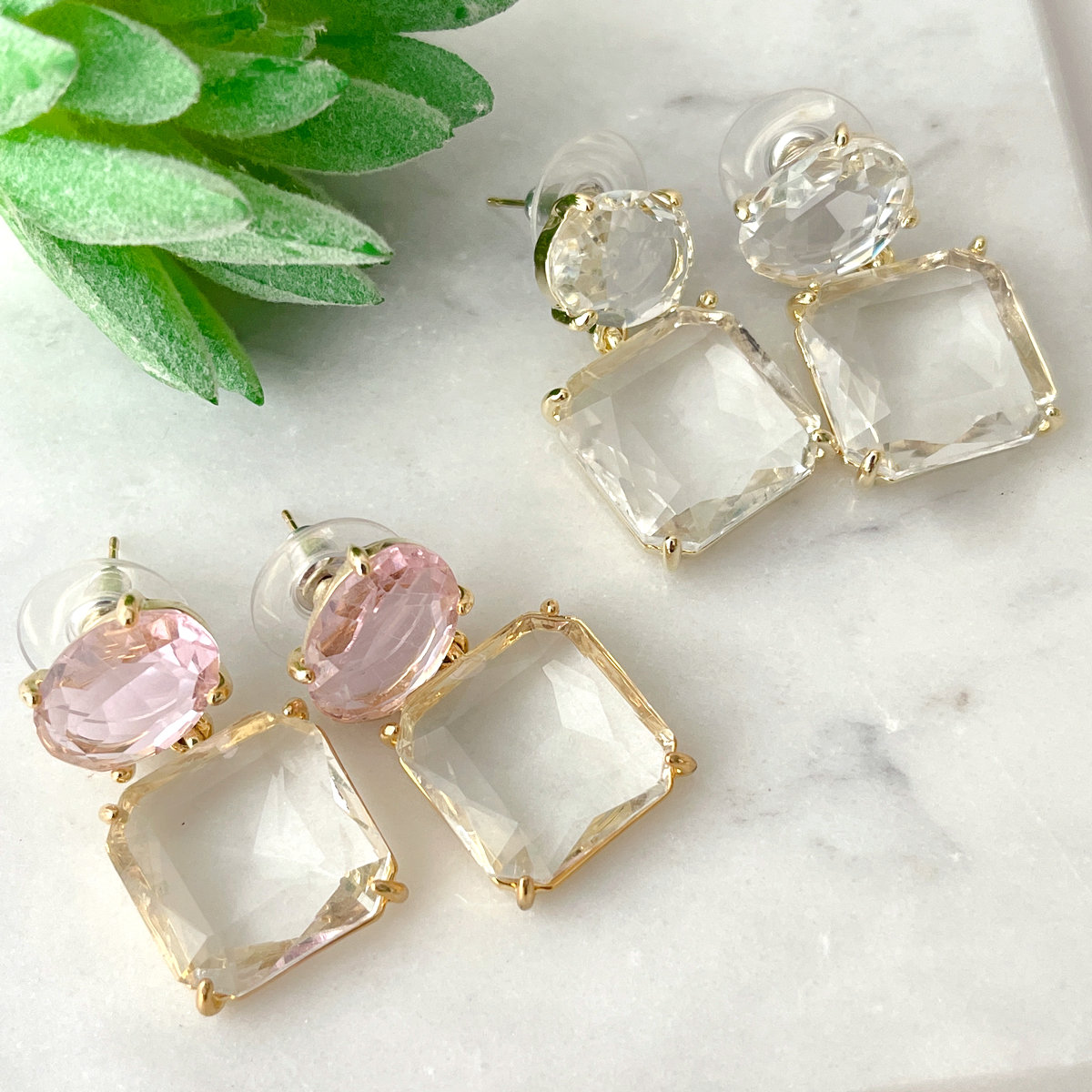 Square Crystal Earrings