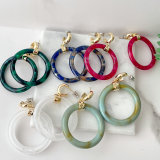 Acrylic Circle Drop Earrings