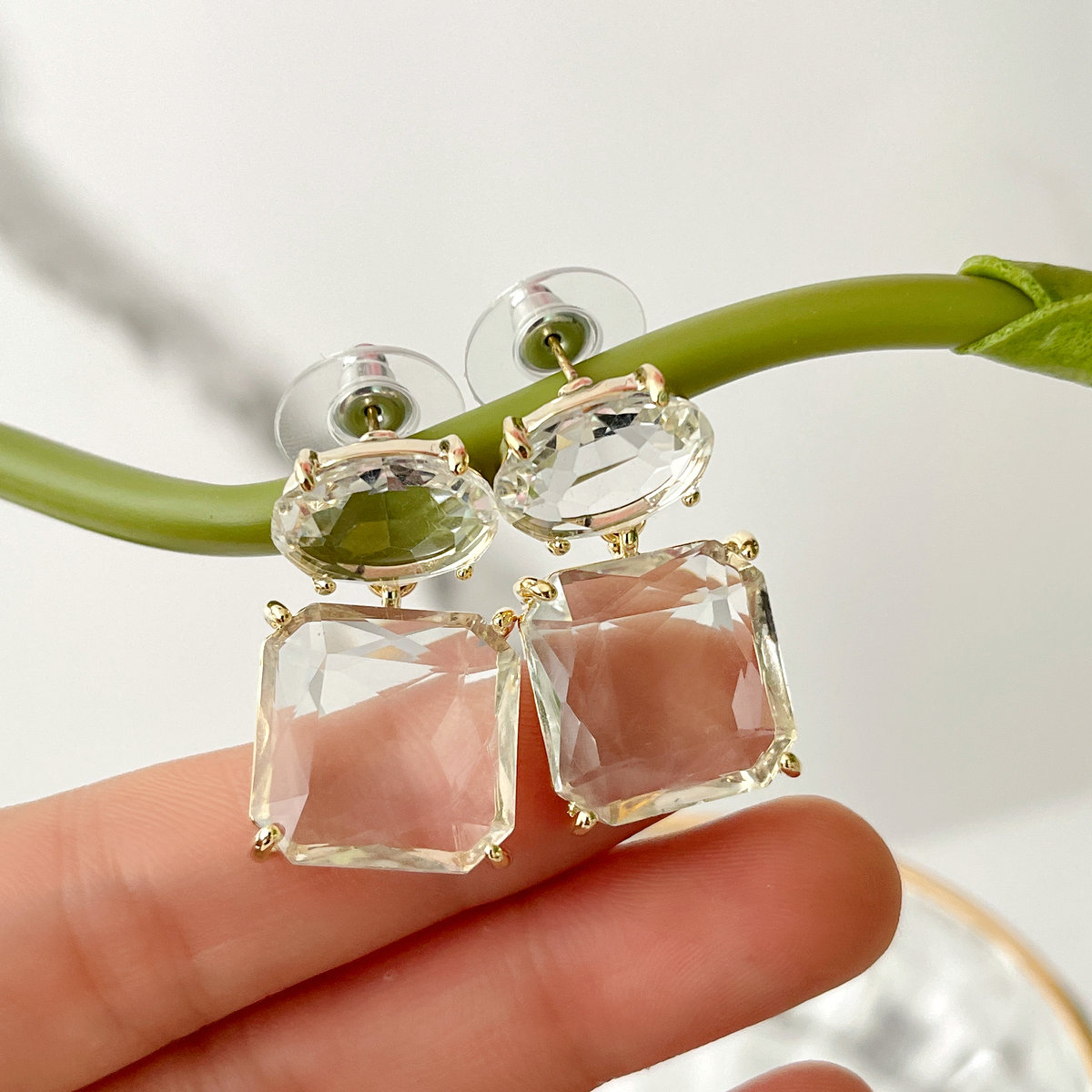 Square Crystal Earrings