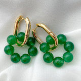 Green Gemstone Drop Earrings